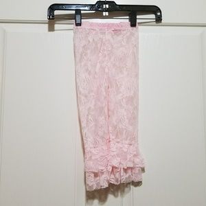 NWOT Lace Pink Leggings